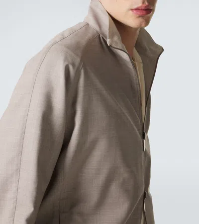 Stòffa Wool Bomber Jacket In Neutral
