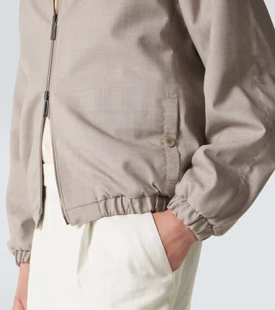Stòffa Wool Bomber Jacket In Neutral