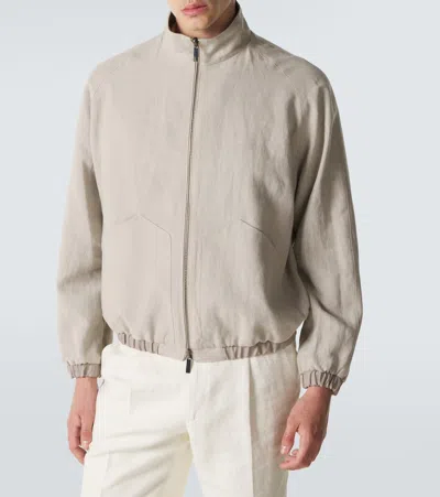 Stòffa Wool Bomber Jacket In Neutral