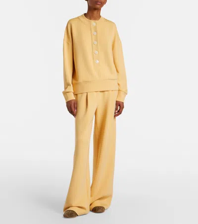 Varley Reena Button-down Stretch-jersey Sweatshirt In Brown