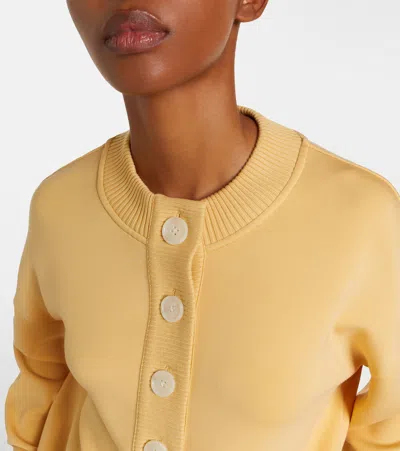 Varley Reena Button-down Stretch-jersey Sweatshirt In Brown