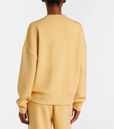 Varley Reena Button-down Stretch-jersey Sweatshirt In Brown