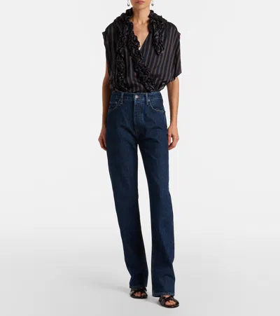 Agolde Mid Rise Kick Boot Jeans In Blue