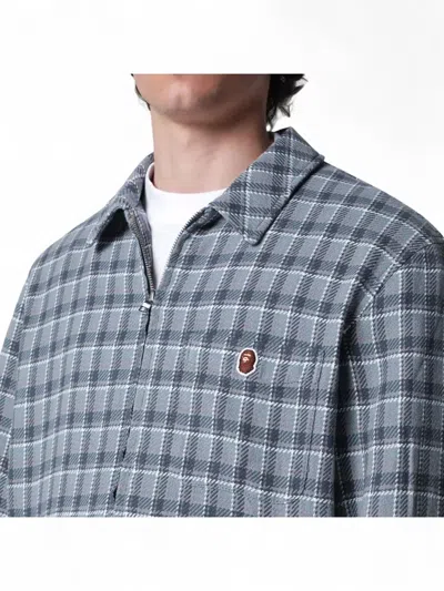 Bape Jacket Long Sleeves Checked Pattern Design In Multi