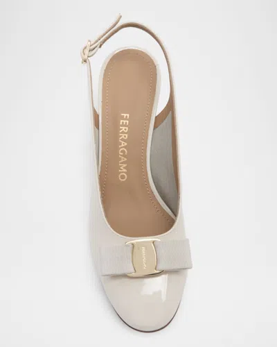 Ferragamo Women Mascarpone Vara Bow Slingback Pumps In Neutral