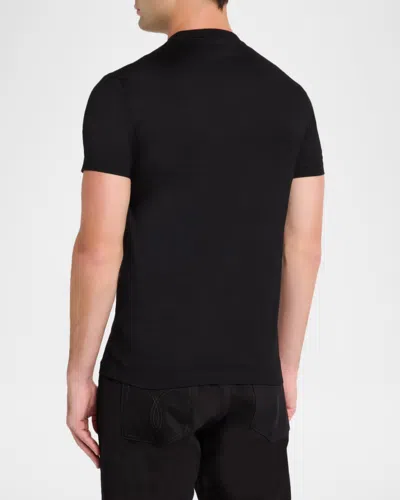 Versace Man T-shirt Black Size L Cotton In Multi