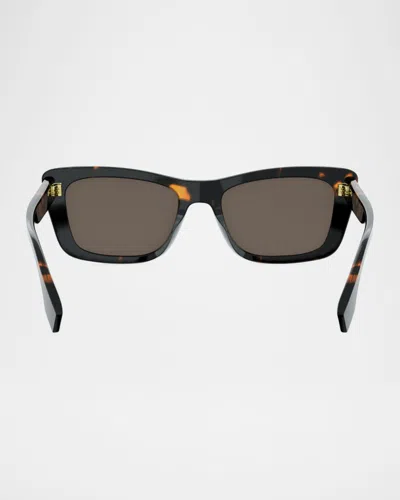 Fendi Lettering Acetate Rectangular Sunglasses In Black