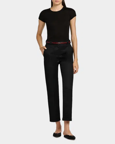 Tom Ford Croc-effect Leather Belt In Pink