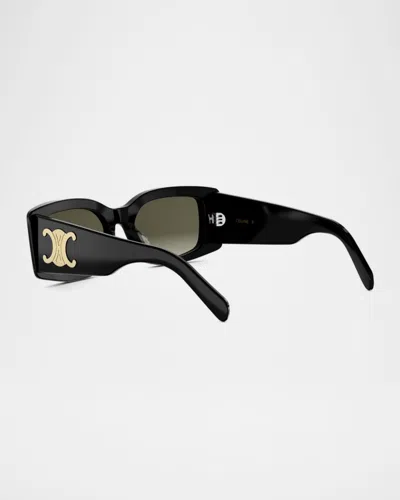 Celine Triomphe Acetate Rectangle Sunglasses In Multi