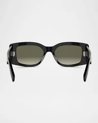 Celine Triomphe Acetate Rectangle Sunglasses In Multi