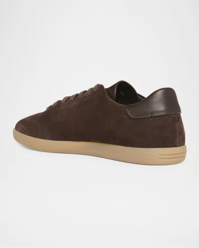 Zegna Suede Low Profile Sneakers Rubber Sole In Multi