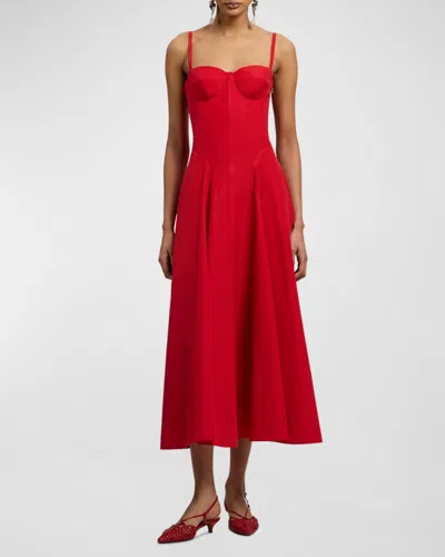 Ralph Lauren Marigot Paneled Cotton-blend Poplin Maxi Dress In Red