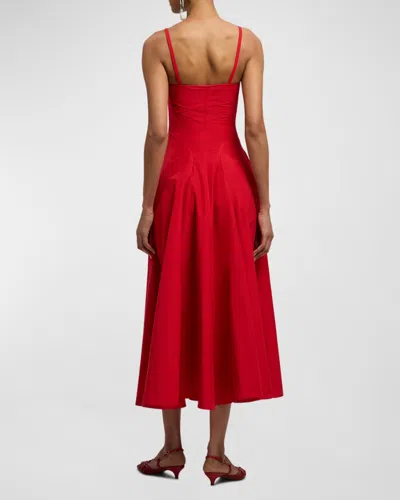 Ralph Lauren Marigot Paneled Cotton-blend Poplin Maxi Dress In Red