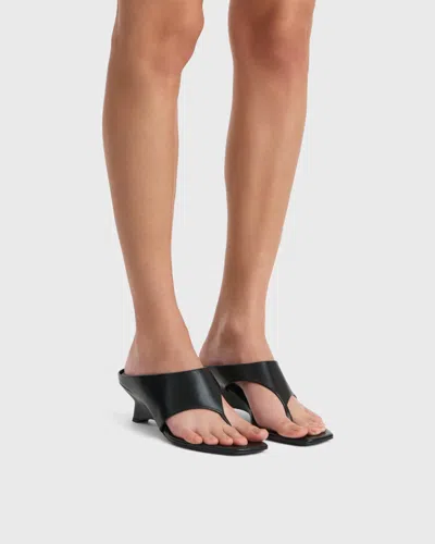 Khaite Black Marlow Sculptural Leather Mules In Black