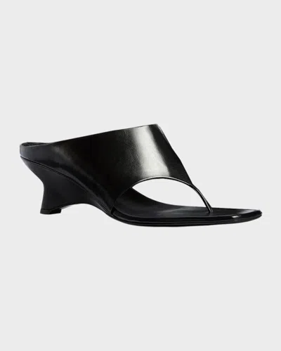 Khaite Black Marlow Sculptural Leather Mules In Black