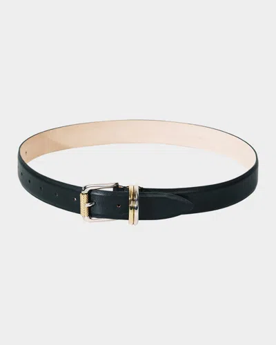 Dehanche Alegra Mixed Metal Leather Belt In Black