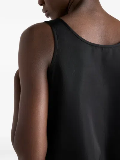 Prada Crepe Mini Dress With Bows In Black
