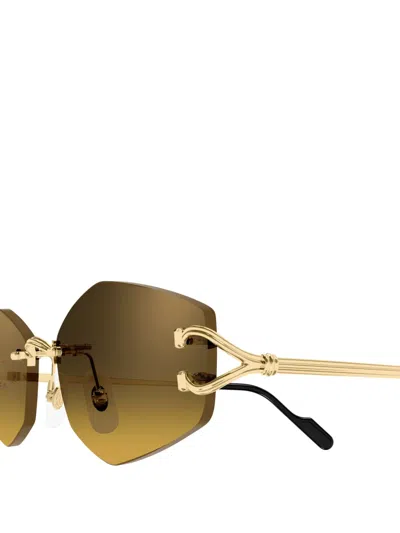 Cartier Rimless Geometric-frame Sunglasses In Green | ModeSens