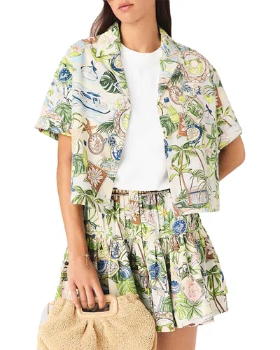 Maje Patterned Cropped Shirt In Multi