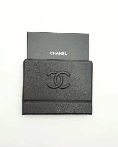 Chanel Coco Mark Tablet Case, Size 12-inch In Black