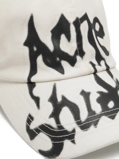 Acne Studios Logo-print Baseball Cap In Gray