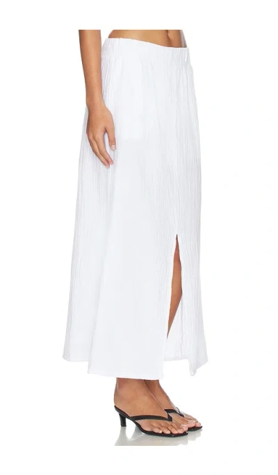 Bobi Split Front Maxi Skirt In White