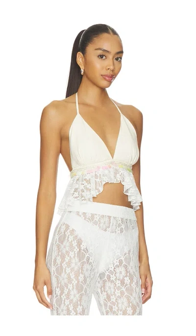 My Beachy Side Iris Top In White