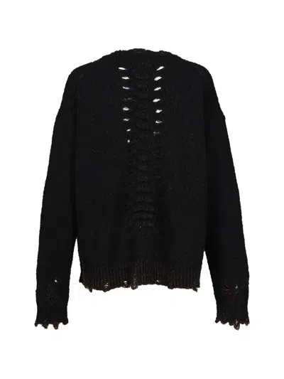 Doublet Distressed-effect Sweater In Black