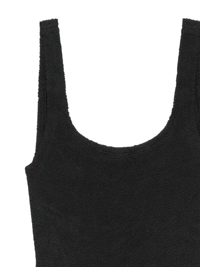 Hunza G Square Neck One-piece Swimsuit With Deep U-back In Black