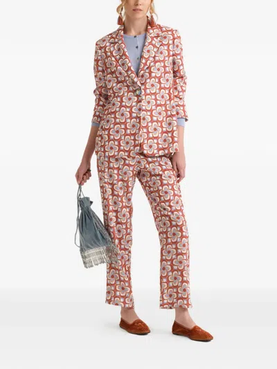 Maliparmi Patterned Single-breasted Blazer In Brown