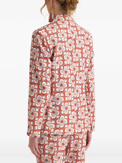 Maliparmi Patterned Single-breasted Blazer In Brown