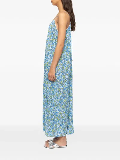 Zadig & Voltaire Womens Pear Ristym Printed Woven Maxi Dress In Blue