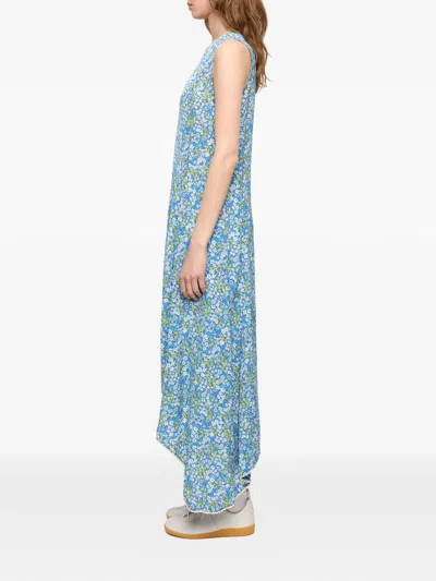 Zadig & Voltaire Womens Pear Rerol Floral-print Woven Midi Dress Xs In Blue