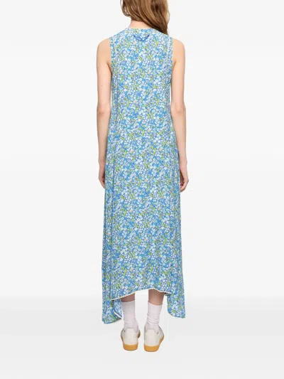 Zadig & Voltaire Womens Pear Rerol Floral-print Woven Midi Dress Xs In Blue