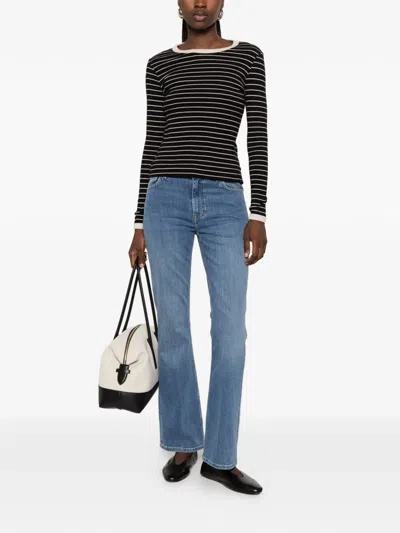 Gant Monogram Flared Jeans In Blue