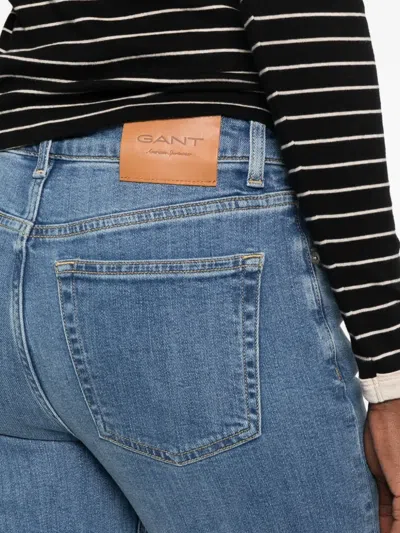 Gant Monogram Flared Jeans In Blue