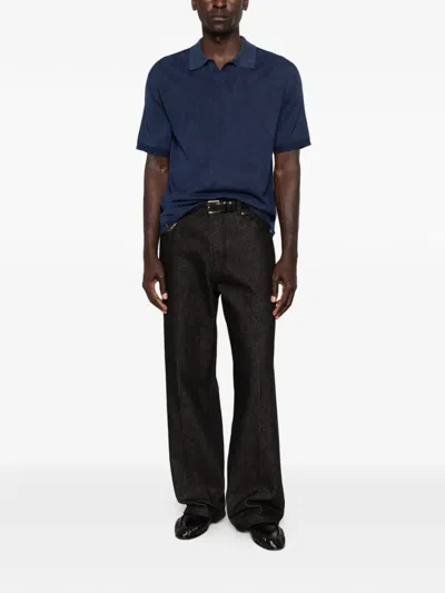 Arovescio Derby Knitted T-shirt In Blue