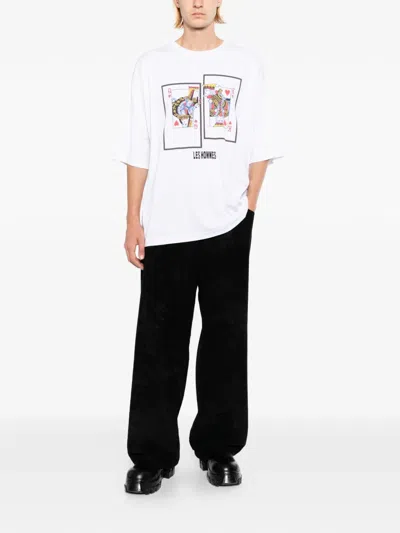 Les Hommes Printed T-shirt In White