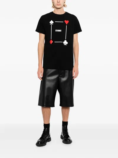 Les Hommes Printed T-shirt In Black