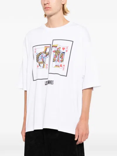 Les Hommes Printed T-shirt In White