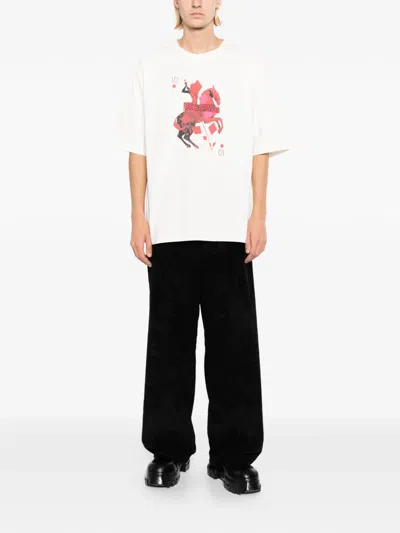 Les Hommes Printed T-shirt In White