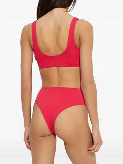 Balmain Logo-print Bikini In Red