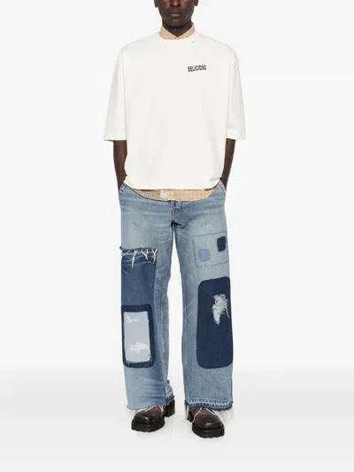 Gallery Dept. Patchwork Distressed Jeans In Blue