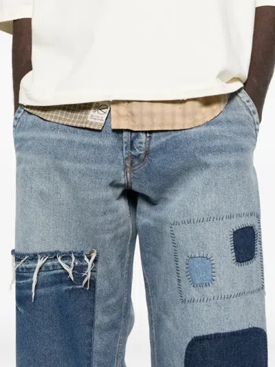 Gallery Dept. Patchwork Distressed Jeans In Blue