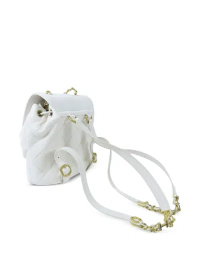 Pre-owned Chanel Ado Cc Backpack In White