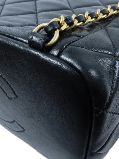 Pre-owned Chanel Cc Quilted Backpack In Black