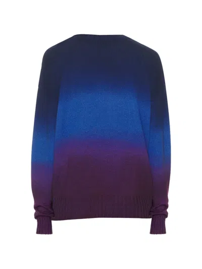 Amiya Gradient-effect Knitted Sweatshirt In Blue
