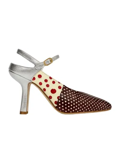 Dries Van Noten Pumps Polka Dot Mixed Textures Patchwork In Multi