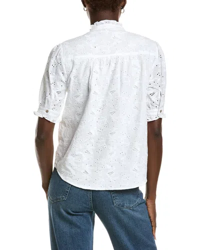 Nicole Miller Button Down Blouse In White