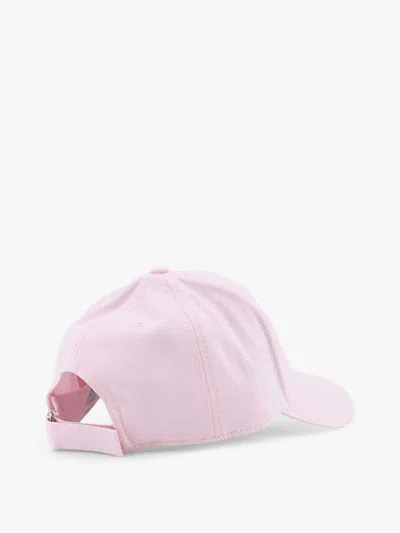 Moncler Gabardine Baseball Cap With Logo Patch In Pink